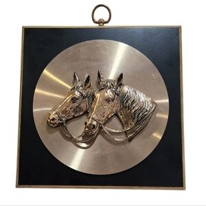 Vintage Horse Heads Wall Hanger Decor. Cooper Colour. Made In Canada